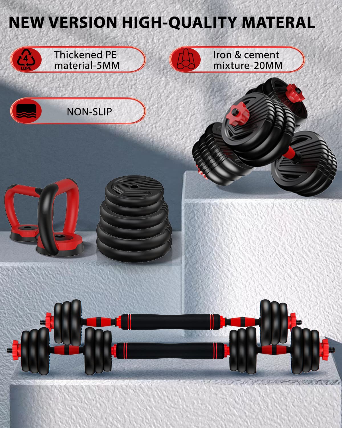 Adjustable Dumbbell Set 4 in 1 Free Weights P9439