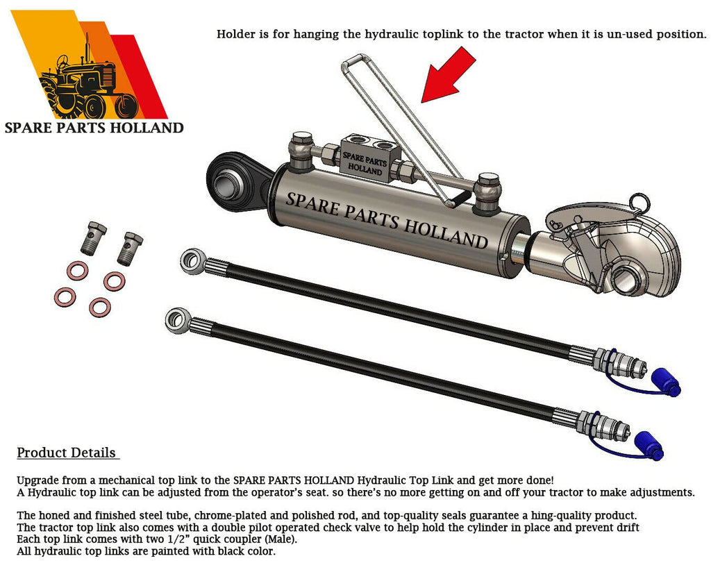 Hydraulic Top Link Cat 1-1 with Locking Block and Hook J8428