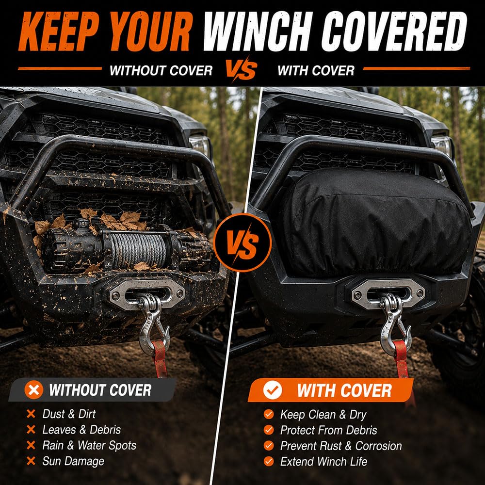 Water Resistant Oxford Fabric Winch Cover K8347