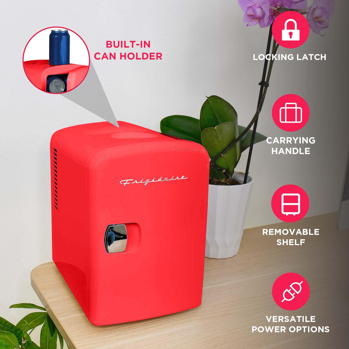 Portable Mini Fridge Cooler, 4 Liter, Red L357
