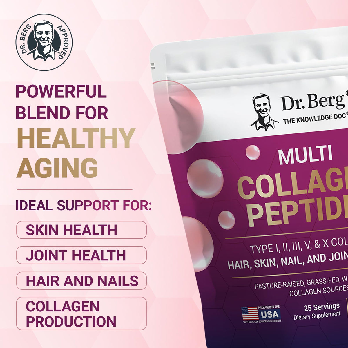 Unflavored Multi Collagen Peptides Powder 25 Servings K5754
