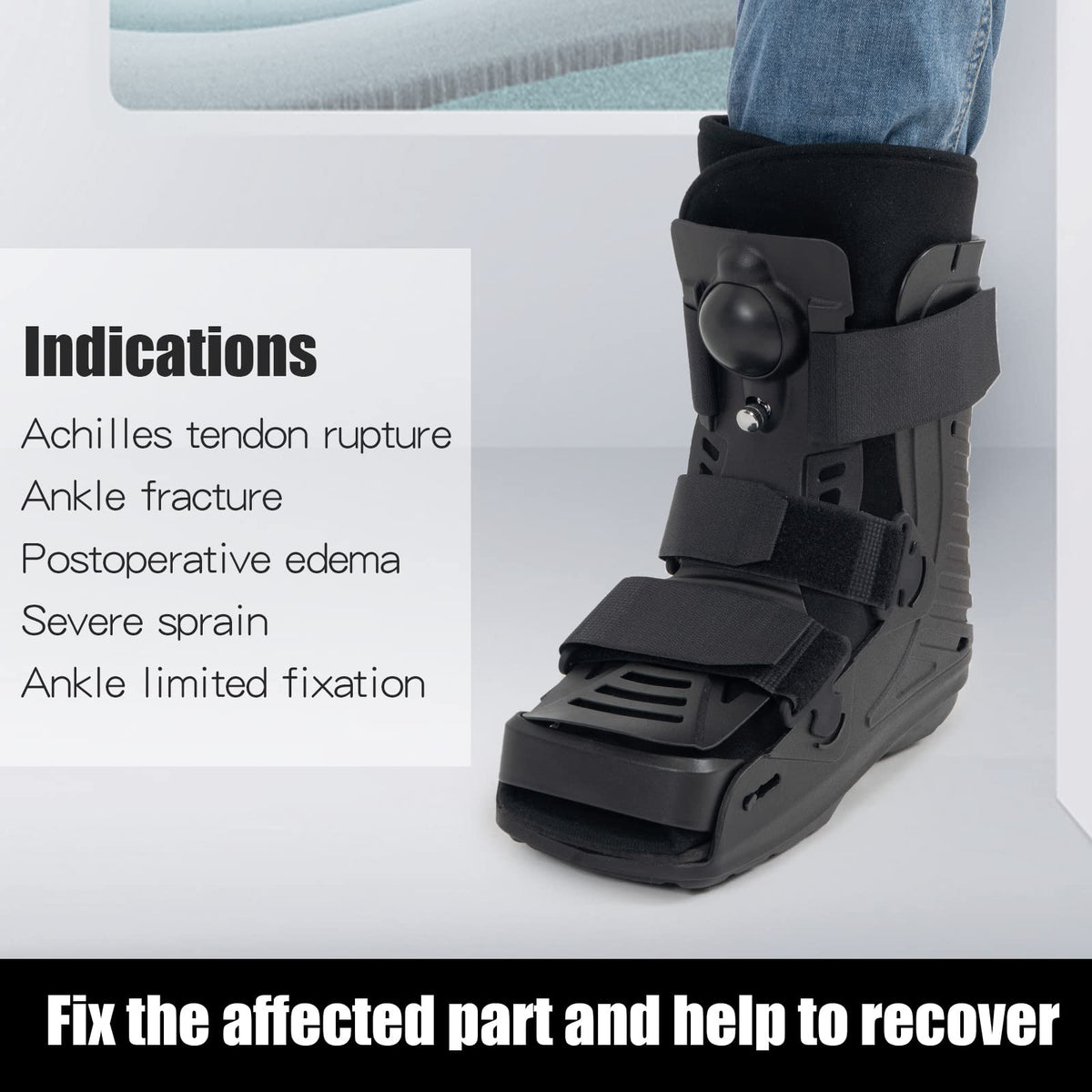 Black Medium Inflatable Walking Boot N2336
