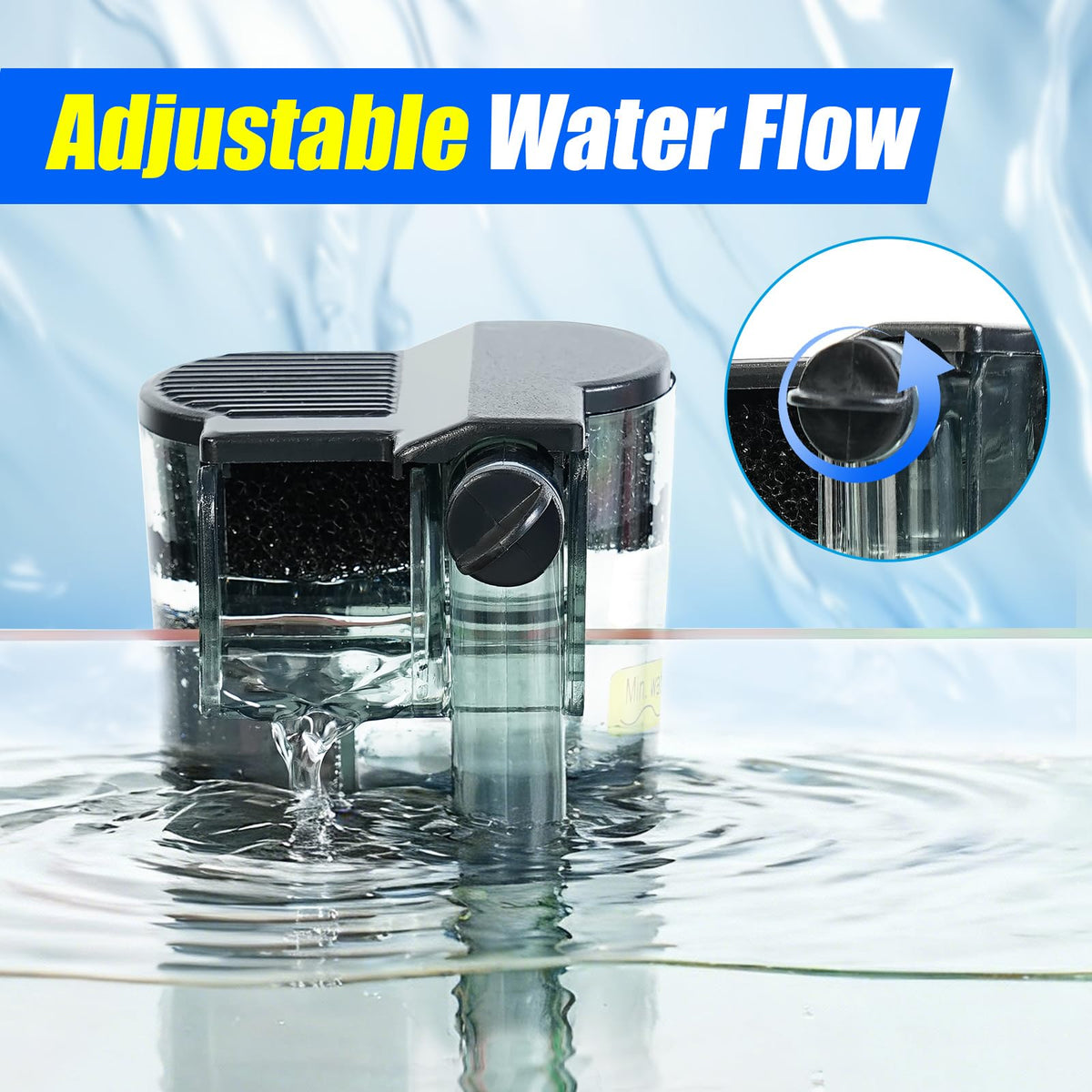 Aquarium Hang on Power Filter 3 Gallon 65GPH C478