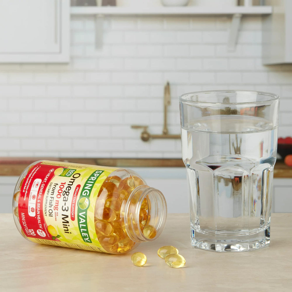 Omega-3 Fish Oil 1000 mg 120 Count Softgels Dietary Supplement P7384