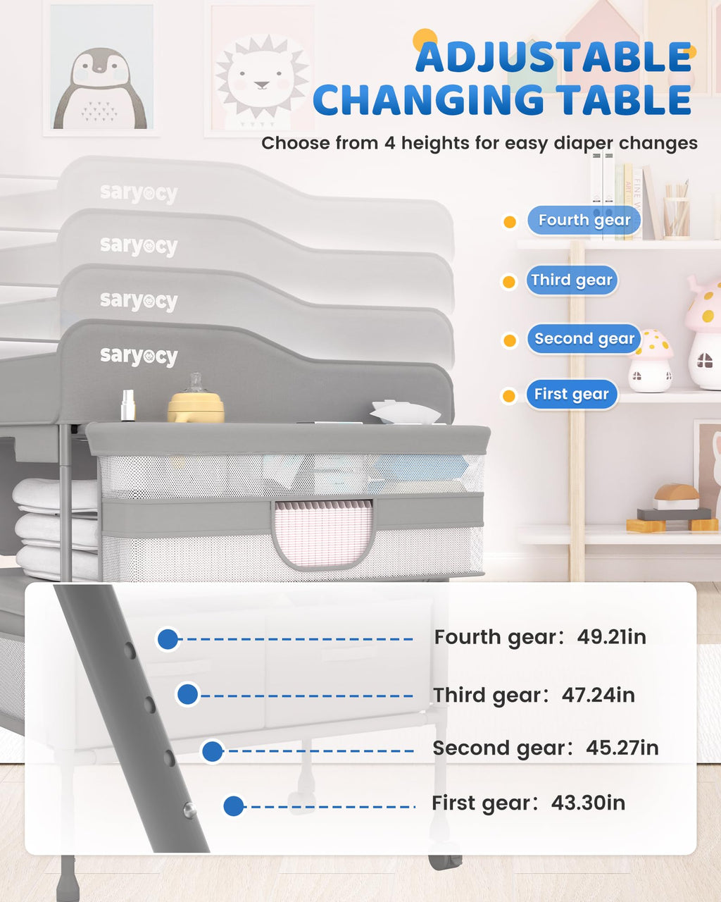 Mobile Folding Baby Changing Table H486