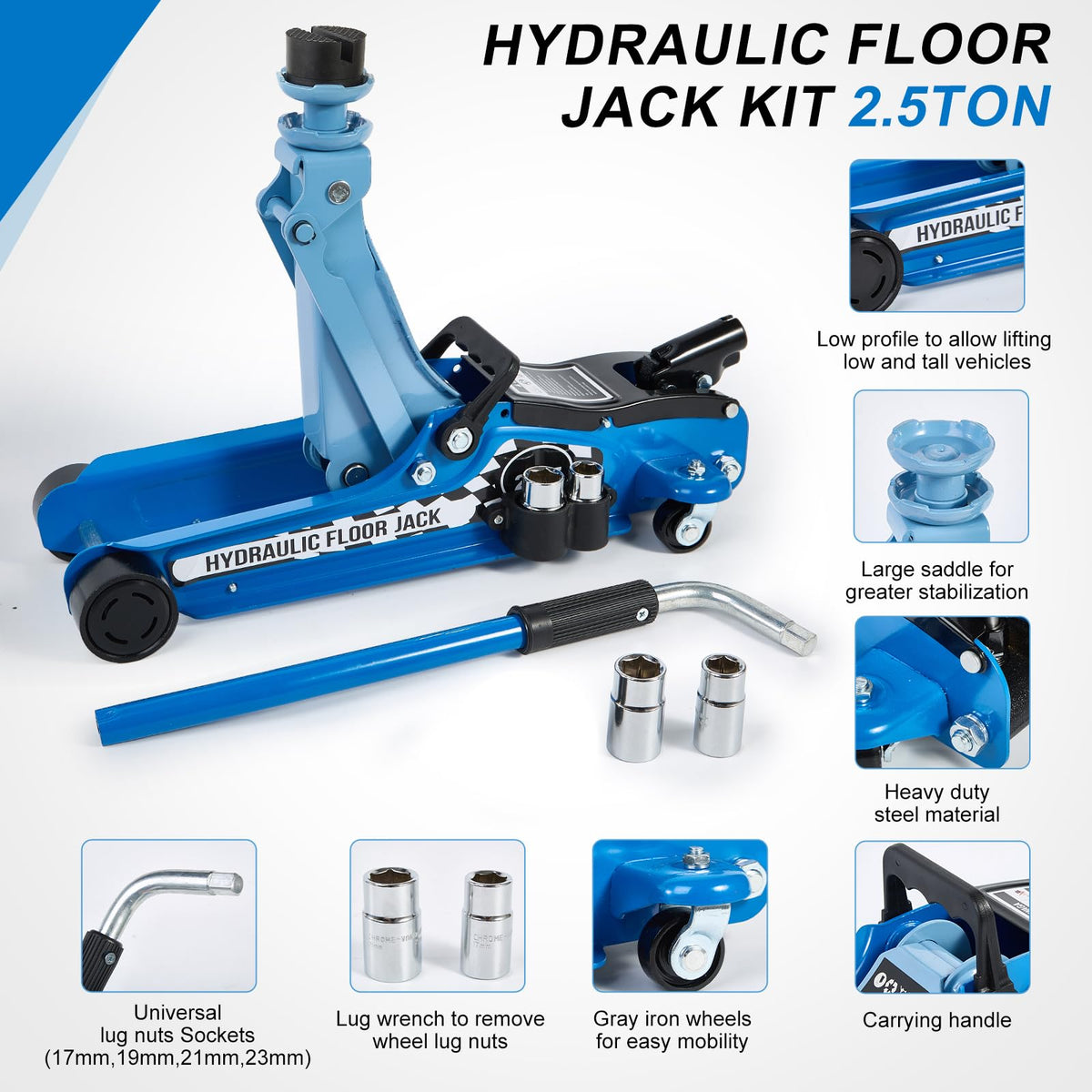 2.5 Ton Low Profile Hydraulic Floor Jack Kit E984