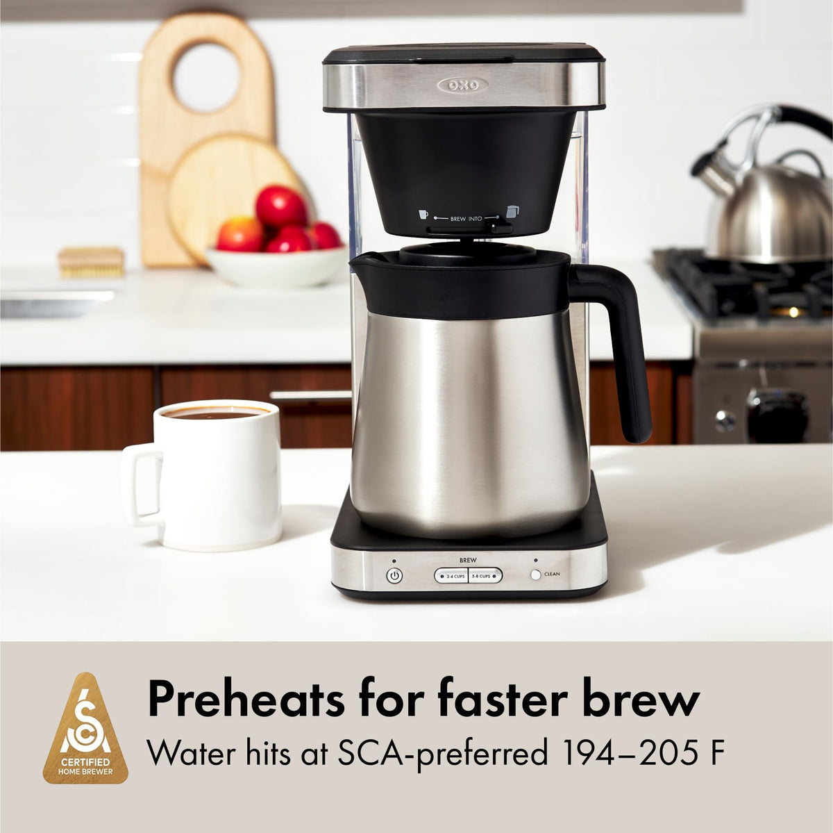 8-Cup Stainless Steel Thermal Carafe Coffee Maker Q858853