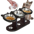 Raised Cat Bowls with 3 Stainless Steel Bowls L24371