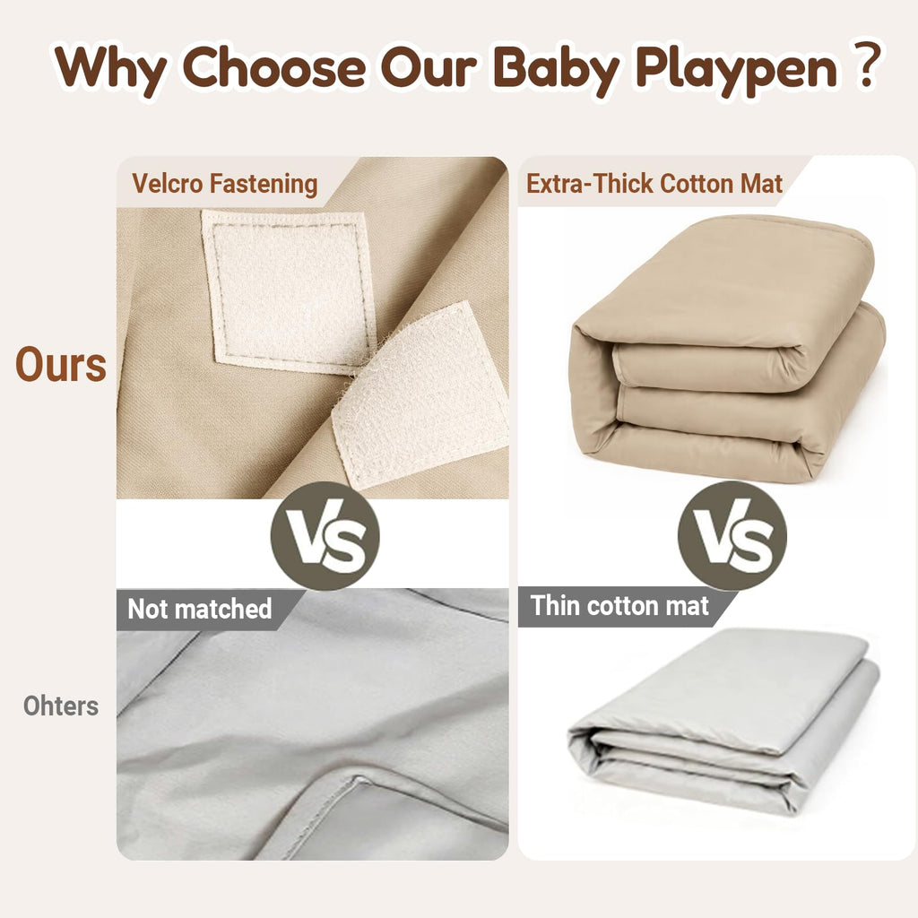 Foldable Baby Playpen with Mat, Mesh and Storage Bag D4489