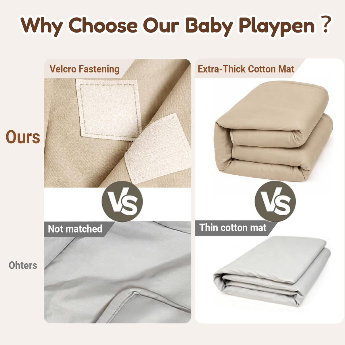 Foldable Baby Playpen with Mat, Mesh and Storage Bag D4489