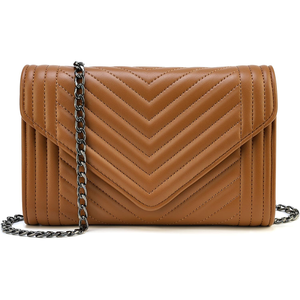 Small Leather Quilted Crossbody Bag with Chain Strap M90584
