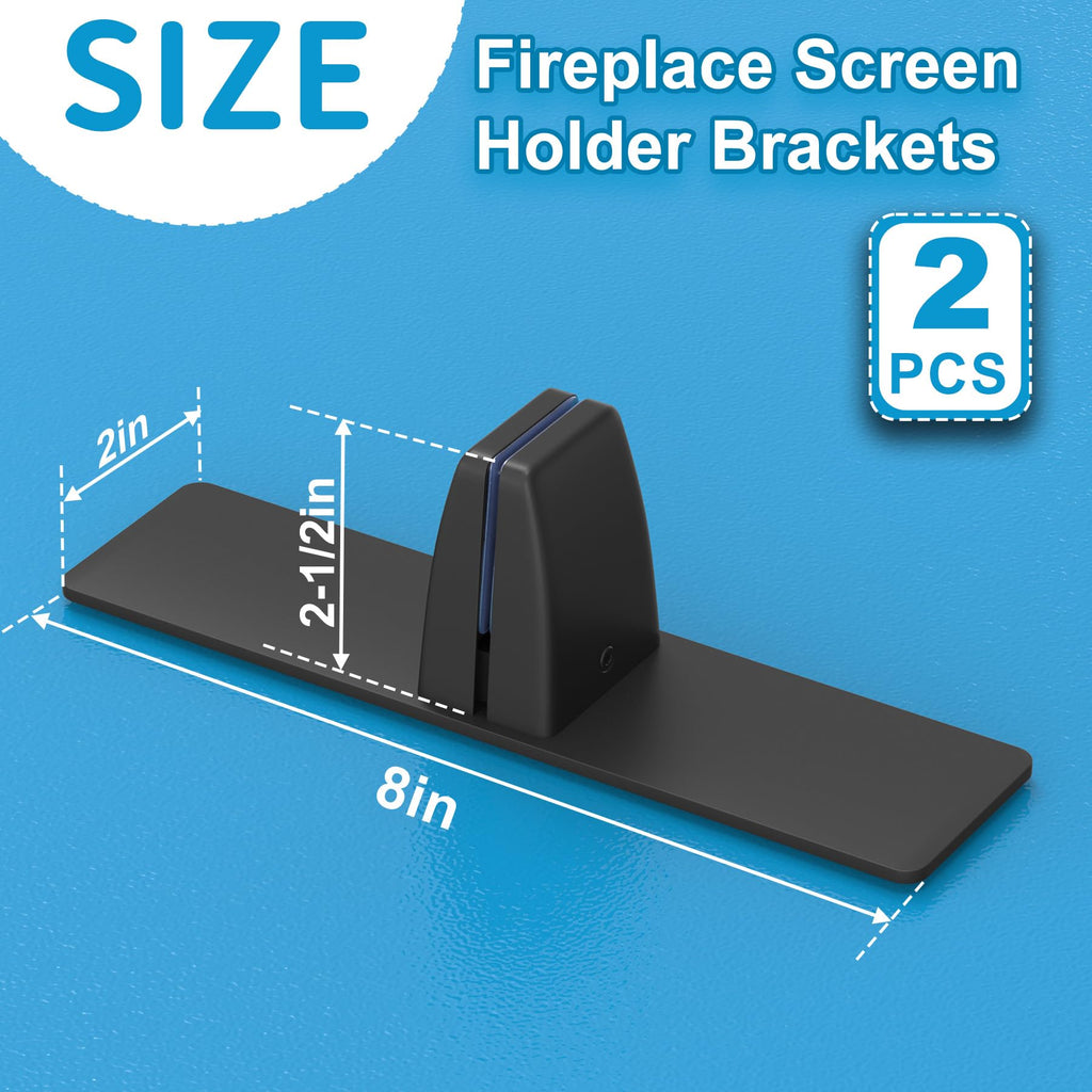 Metal Base Stands for Fireplace Screen, Pack of 2 Black S661