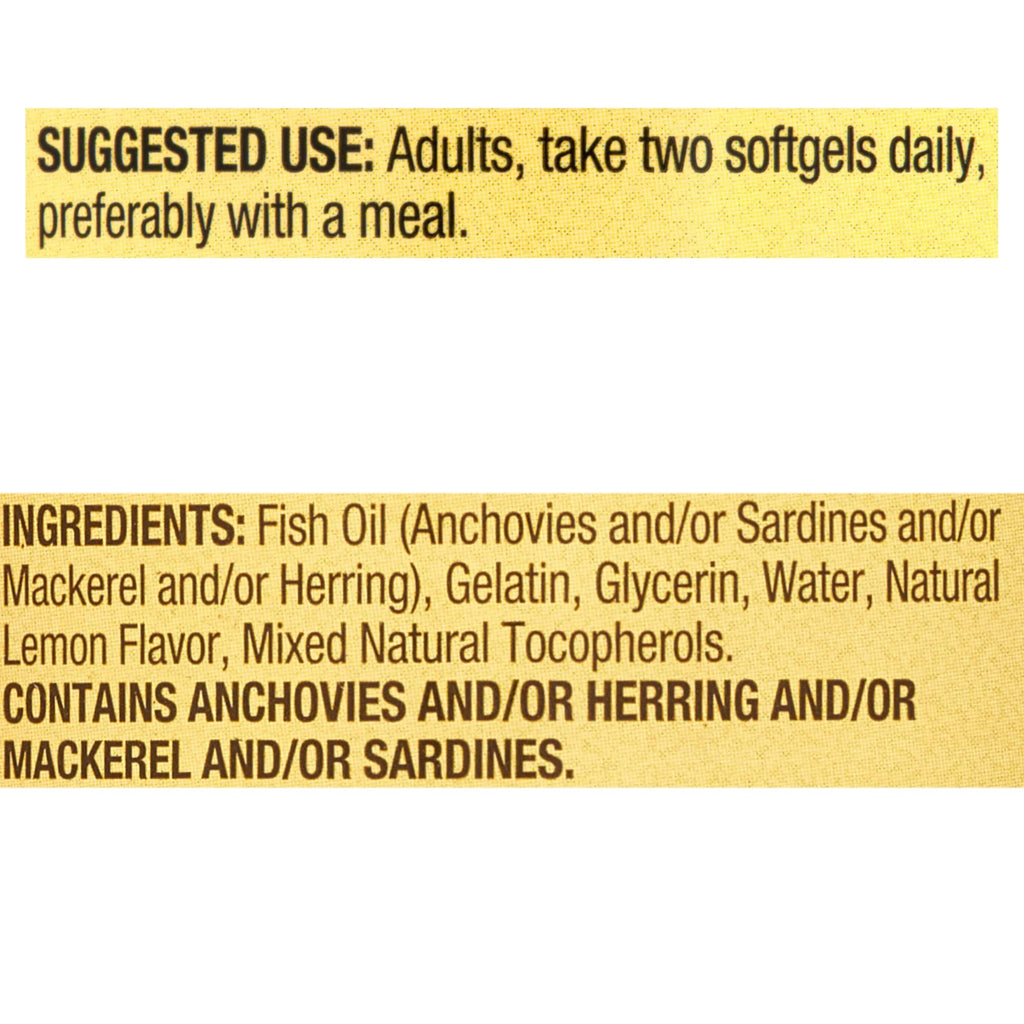 Omega-3 Fish Oil 1000 mg 120 Count Softgels Dietary Supplement P7384