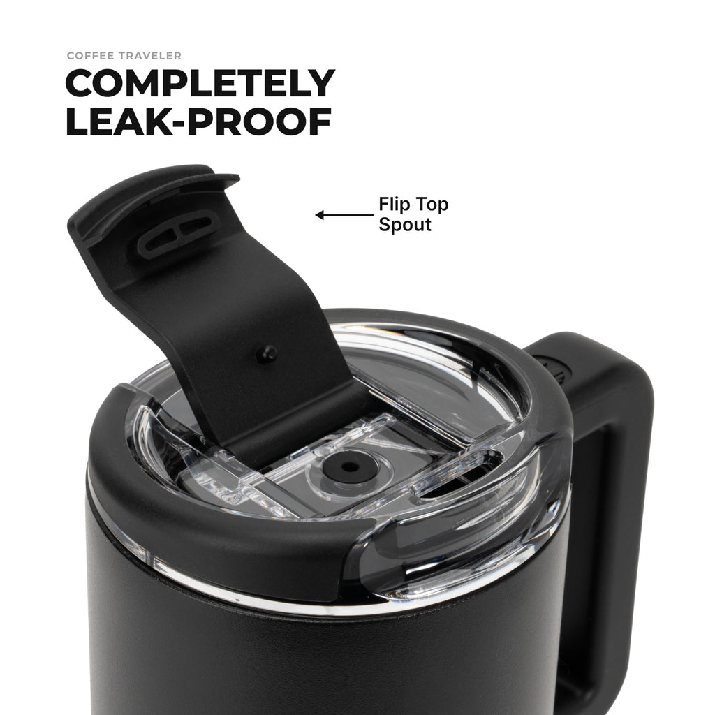 20oz Ceramic-Lined Mug with Handle, Black D789716