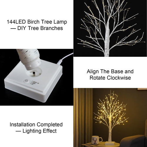 144 LED Birch Tree Lights with Remote Control A4470