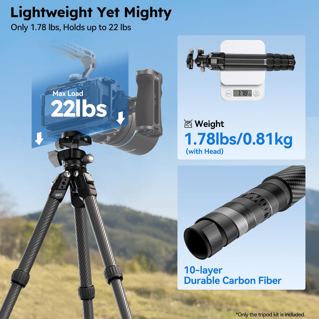 Carbon Fiber Mini Desktop Tripod with 360° Ball Head F4084