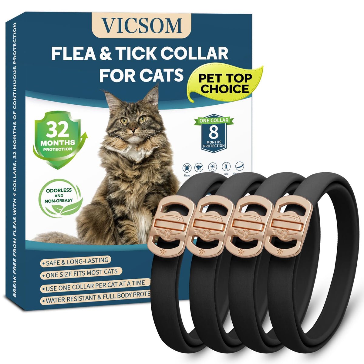 Flea Collar for Cats 4 Pack U7074