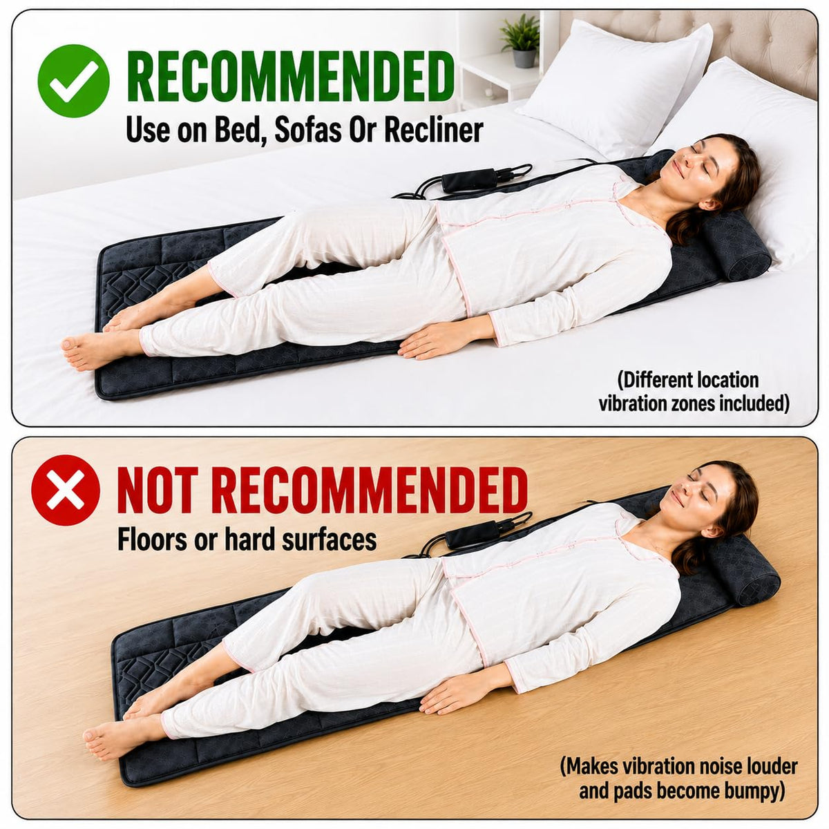Vibration Massage Mat with Heat and Detachable Neck Massager C9097
