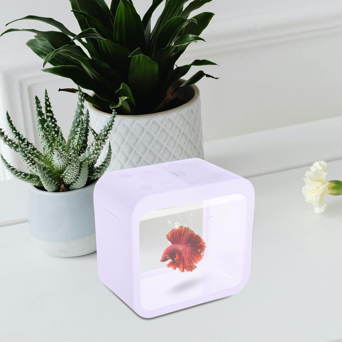 Betta Fish Tank Desktop Aquarium with LED Light J86604