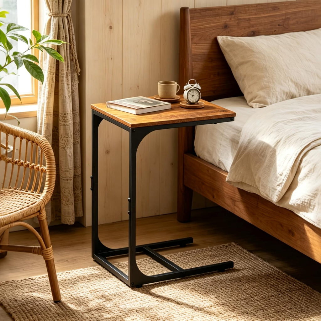 C-Shaped End Table Set of 2 Metal Frame W94740