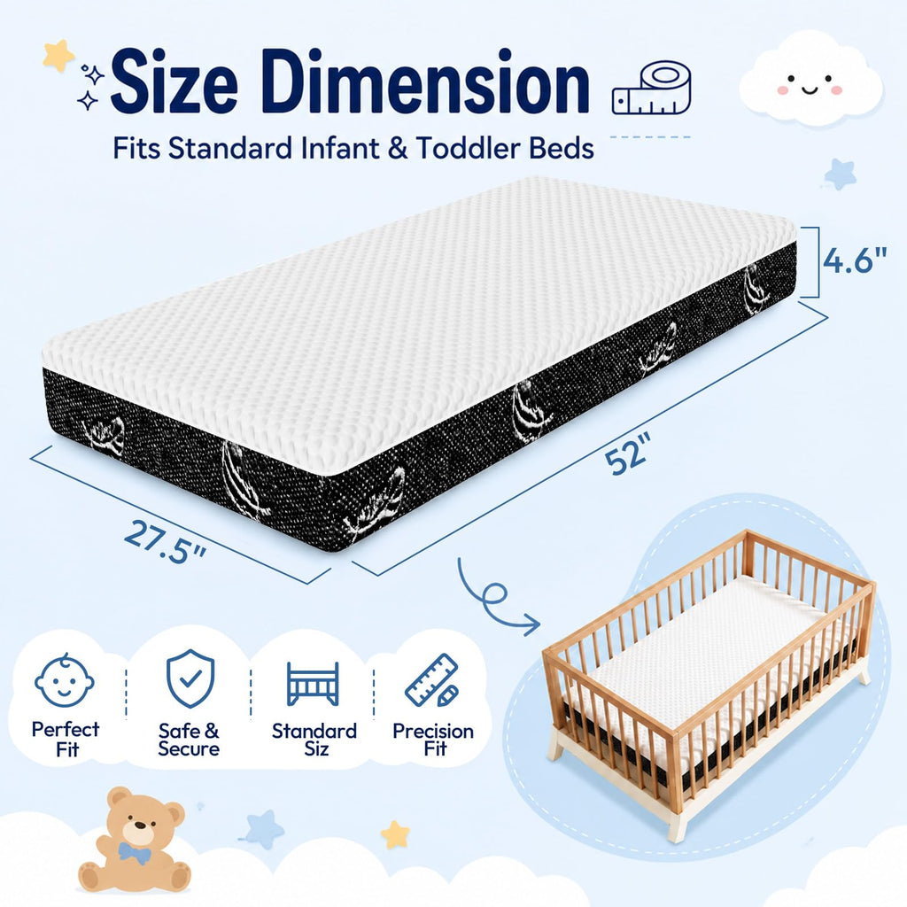 52 x 27 Dual-Sided Memory Foam Crib Mattress H395