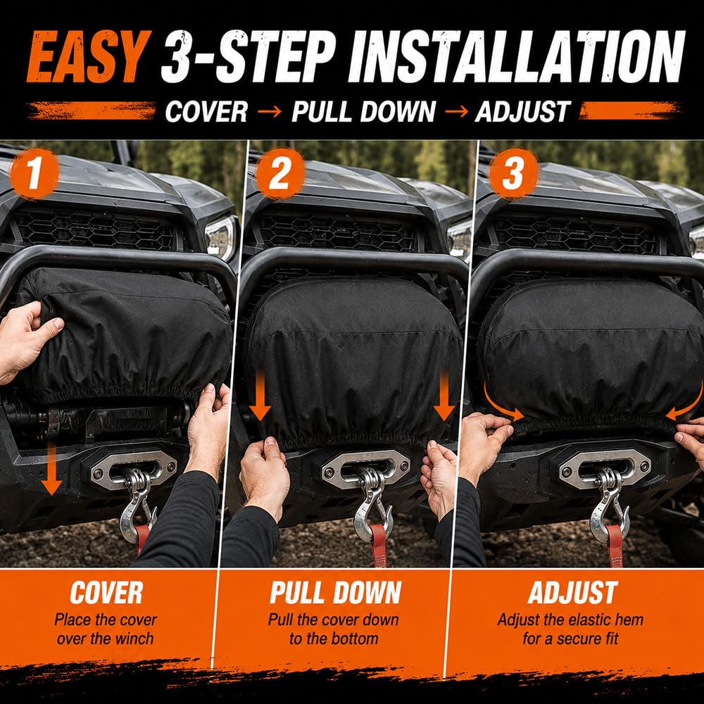 Water Resistant Oxford Fabric Winch Cover K8347