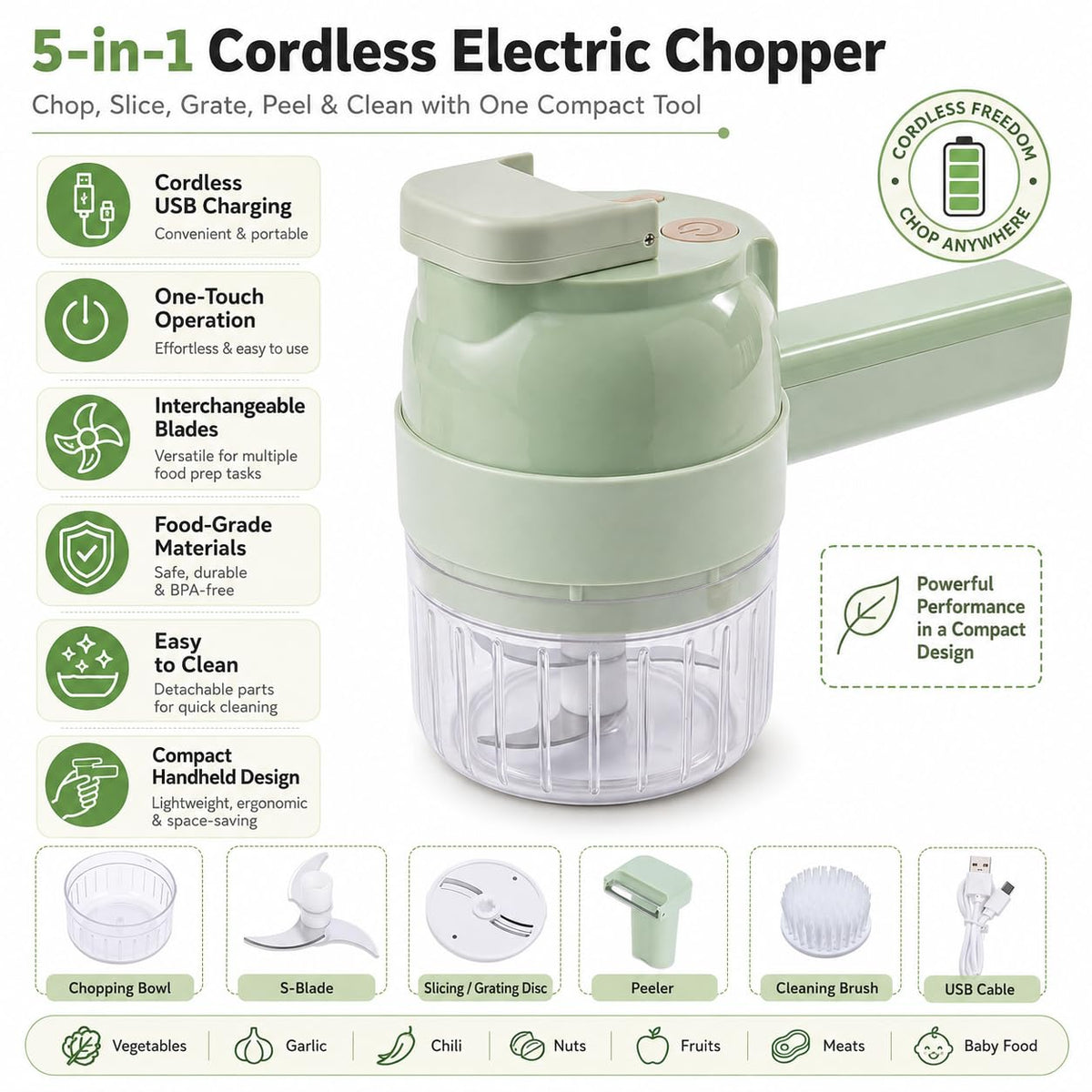 Handheld Electric Vegetable Cutter Set B4792