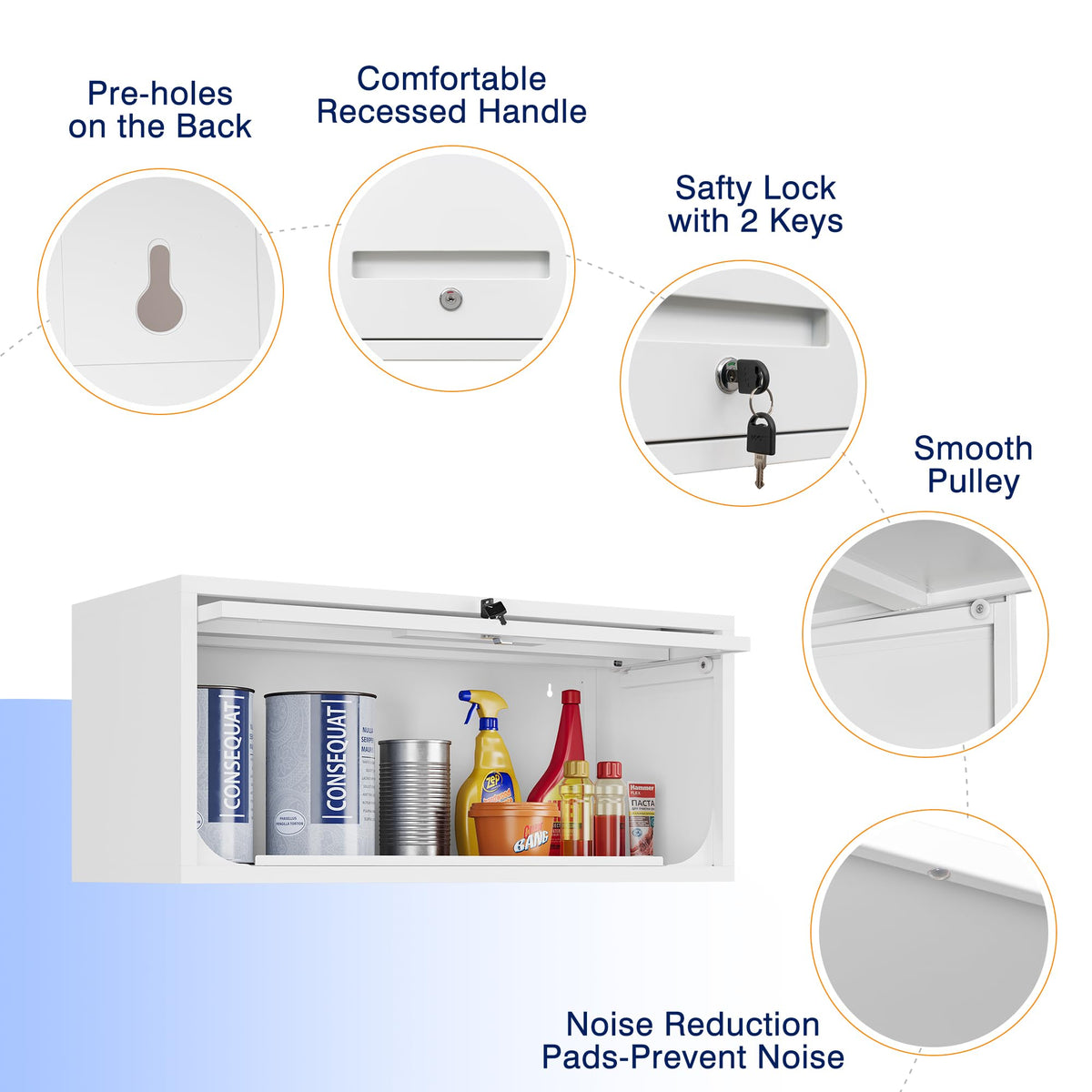 Metal Wall Mounted Storage Cabinet with Doors H781