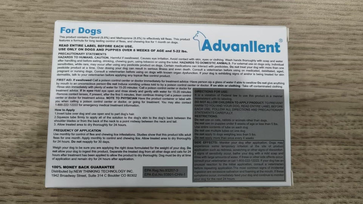 Flea and Tick Prevention for Dogs 6 Doses M83683