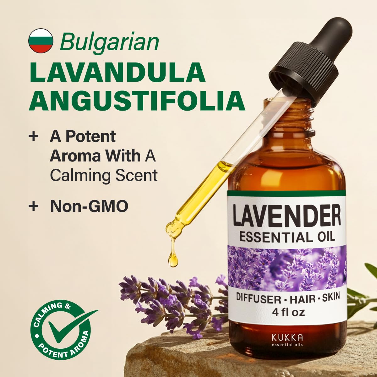 Rose & Lavender Essential Oils Set 2x4 fl oz K4824