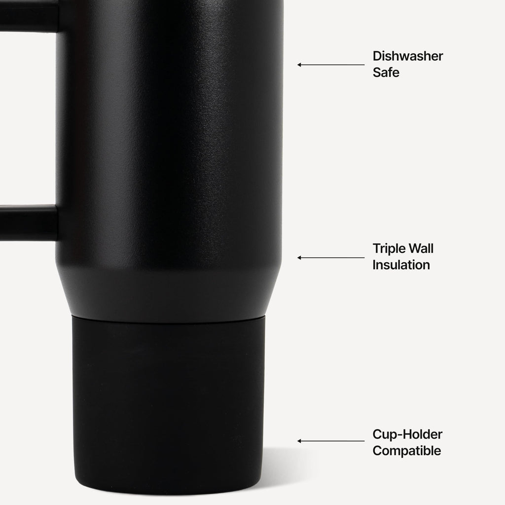 20oz Ceramic-Lined Mug with Handle, Black D789716