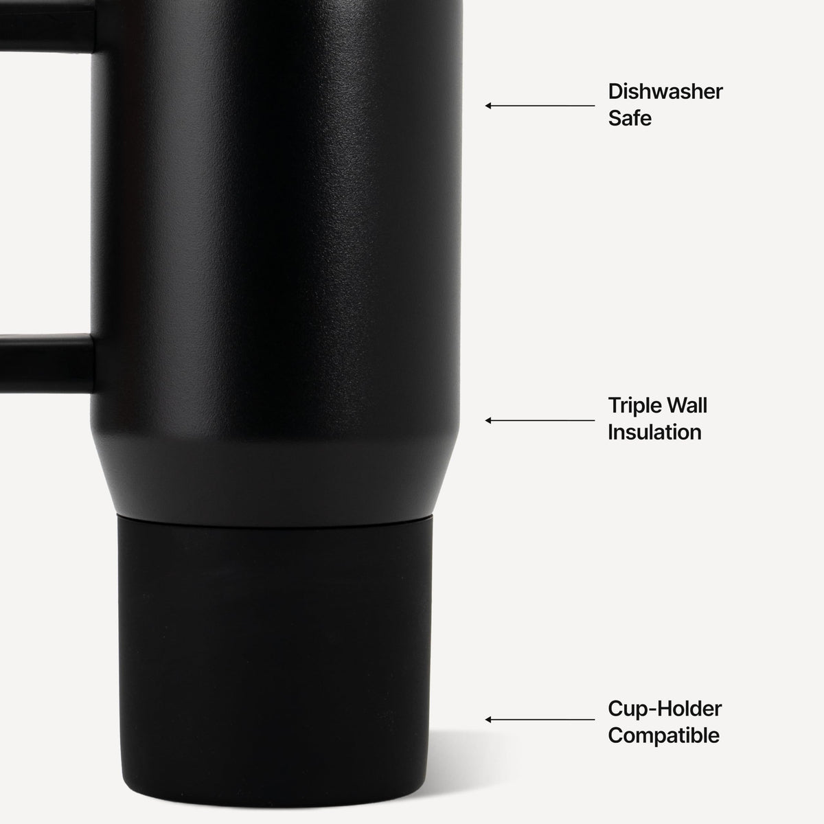 20oz Ceramic-Lined Mug with Handle, Black D789716