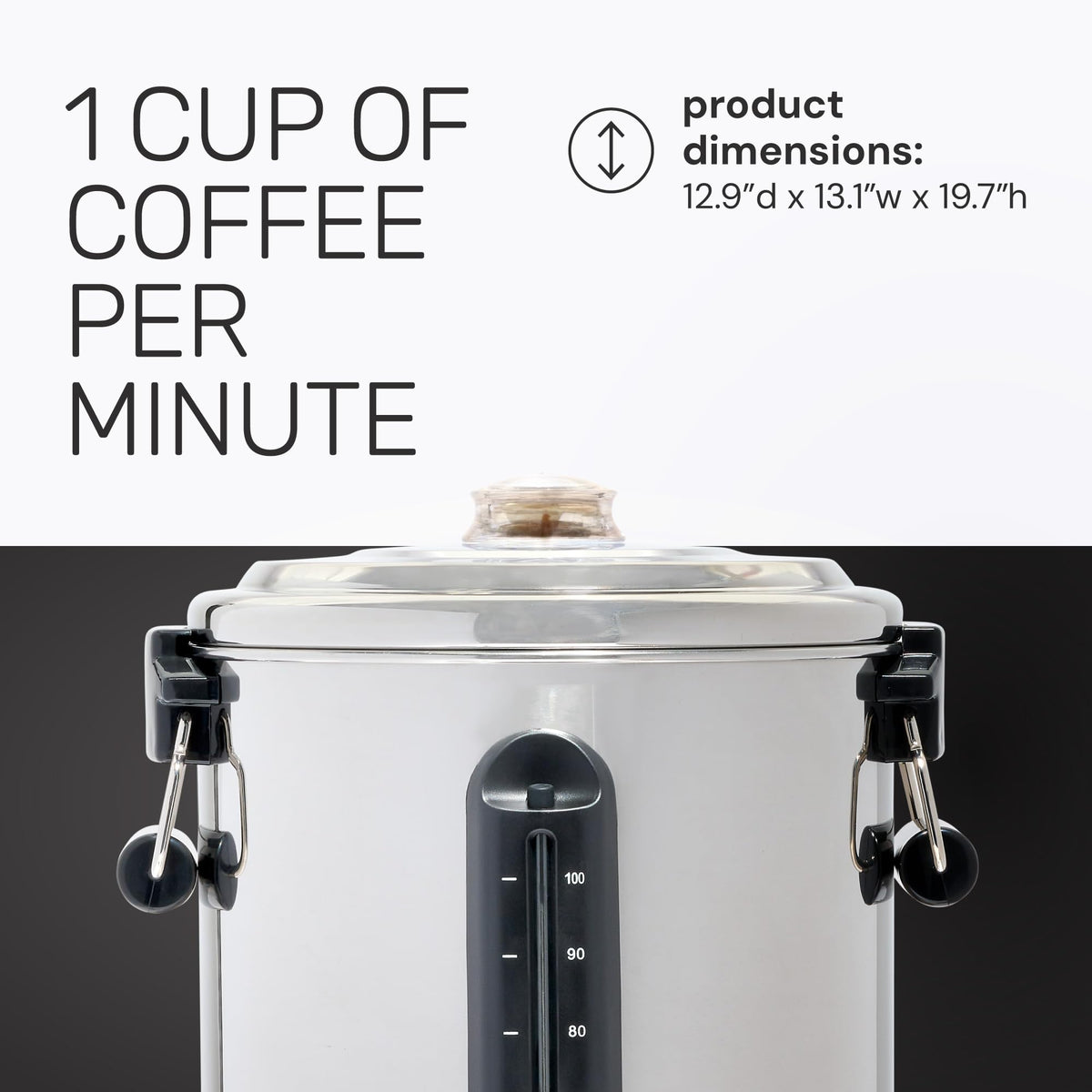 100-Cup Stainless Steel Coffee Urn and Hot Beverage Dispenser P38188