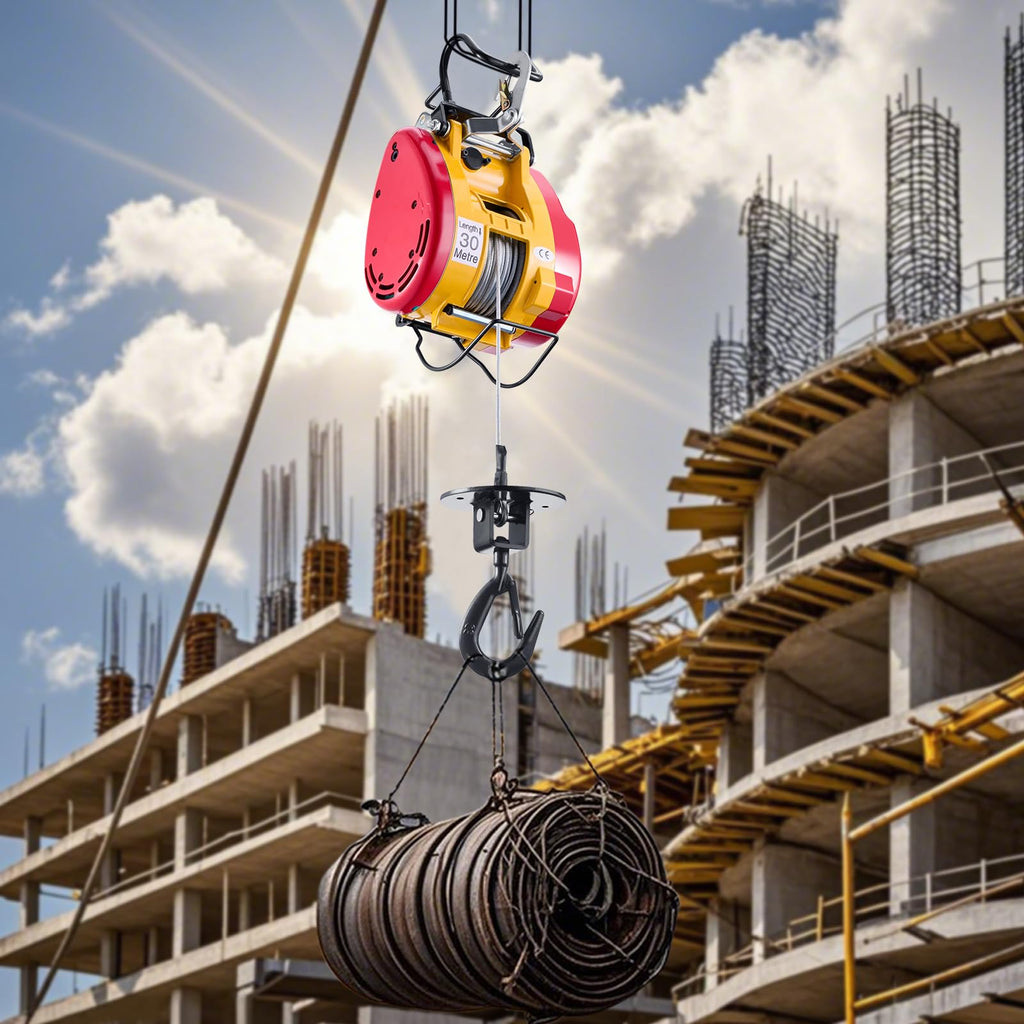 1100 lbs 1800W Portable Electric Hoist Winch with Wireless Remote Control Z100482