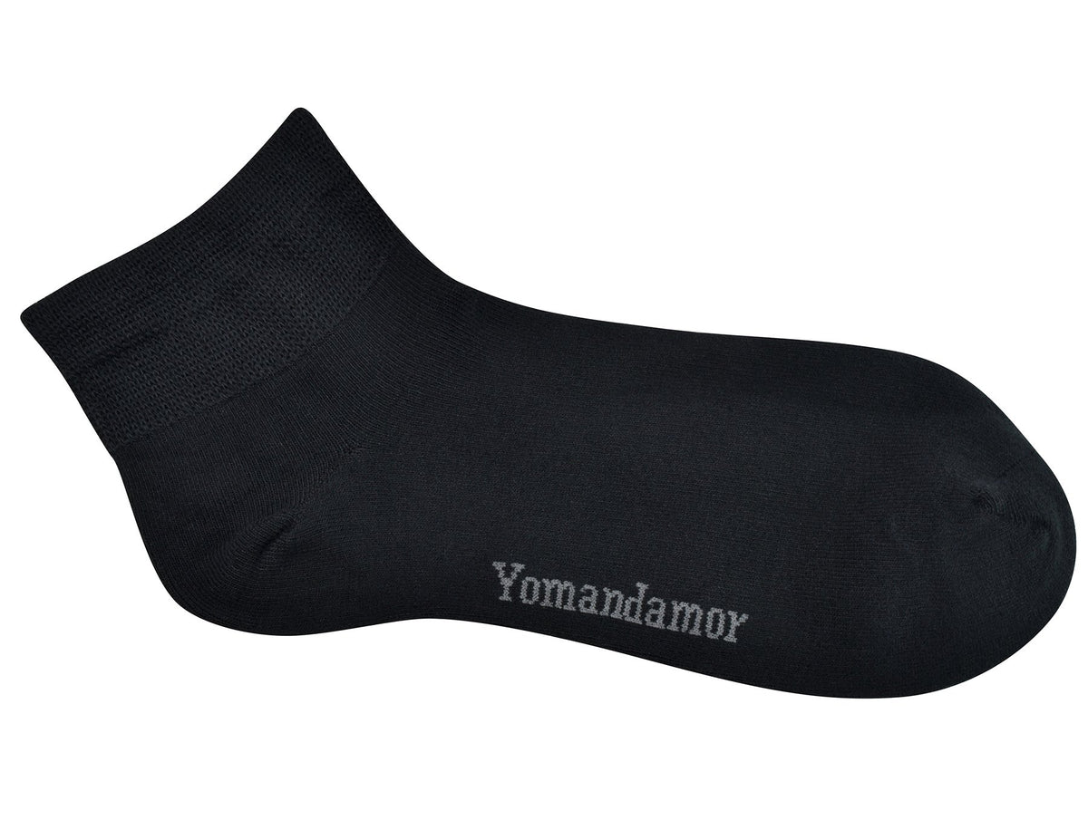 Men's 5 Pairs Non-binding Flat-Knit Ankle Socks with Seamless Toe B45612