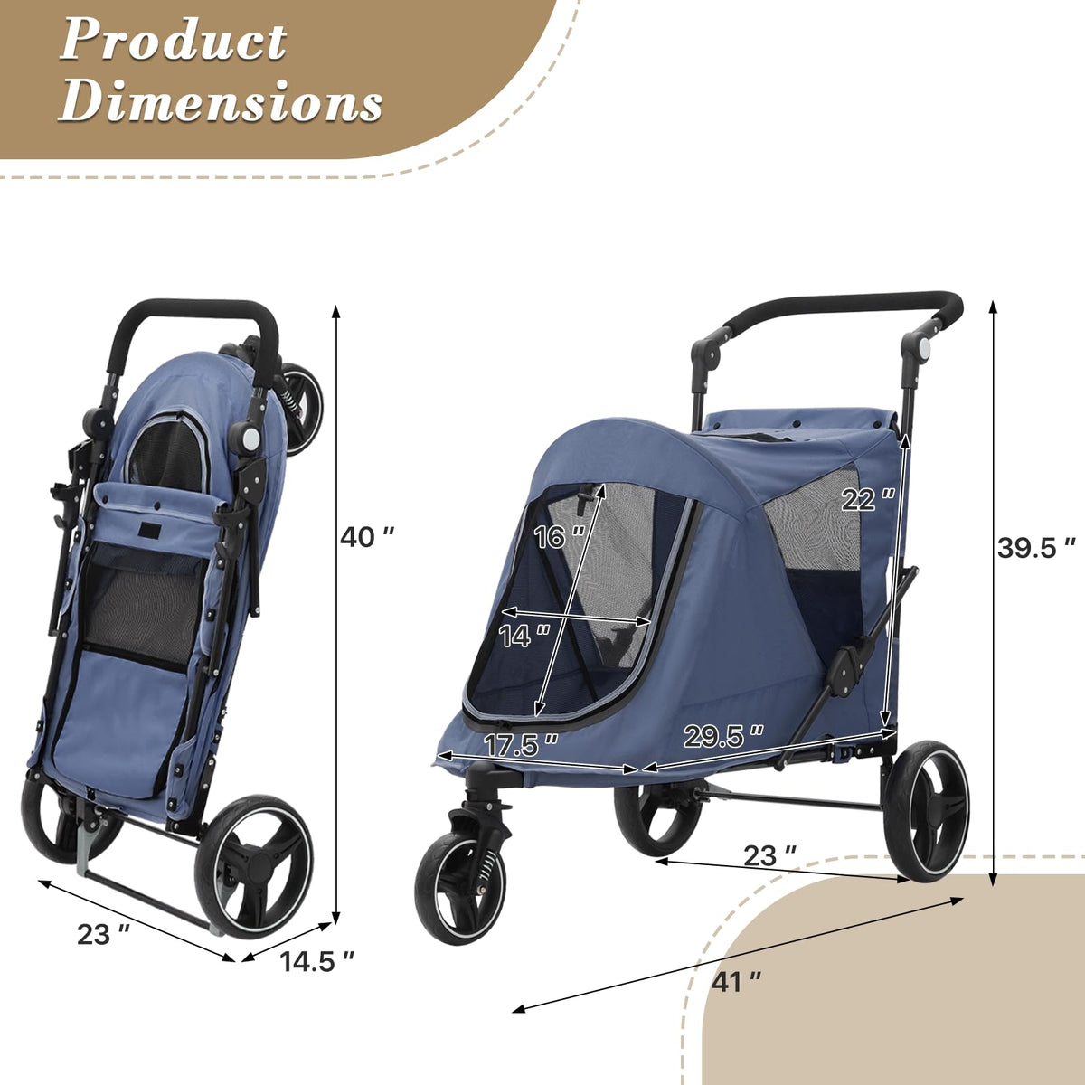 Blue Pet Stroller F99782