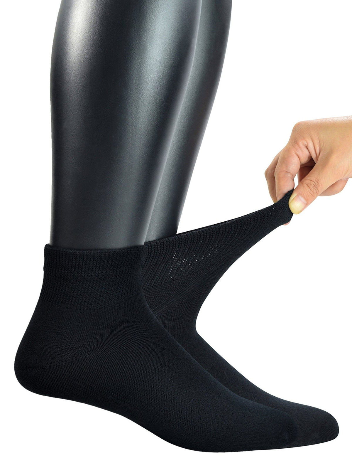 Men's 5 Pairs Non-binding Flat-Knit Ankle Socks with Seamless Toe B45612