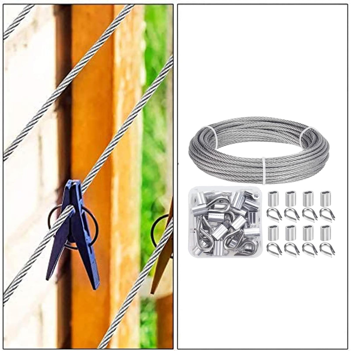 1/8 inch Stainless Steel Wire Rope Kit, 33ft U58283