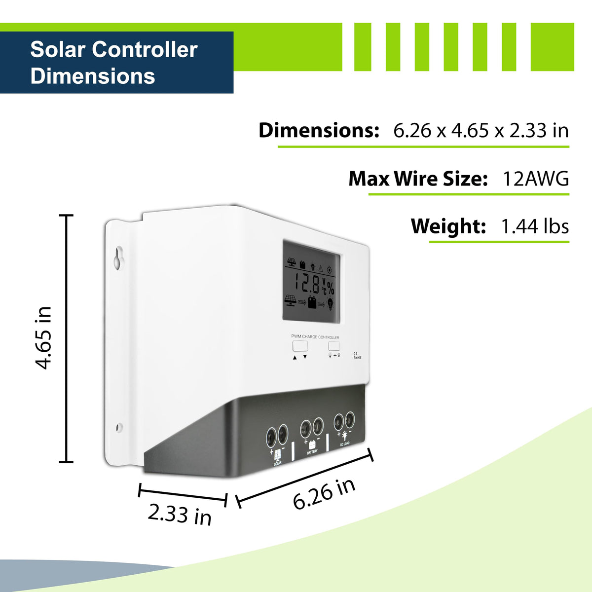 200W 12V Solar Power Kit with 200W Mono Rigid Solar Panels and 30A PWM Charge Controller W95652