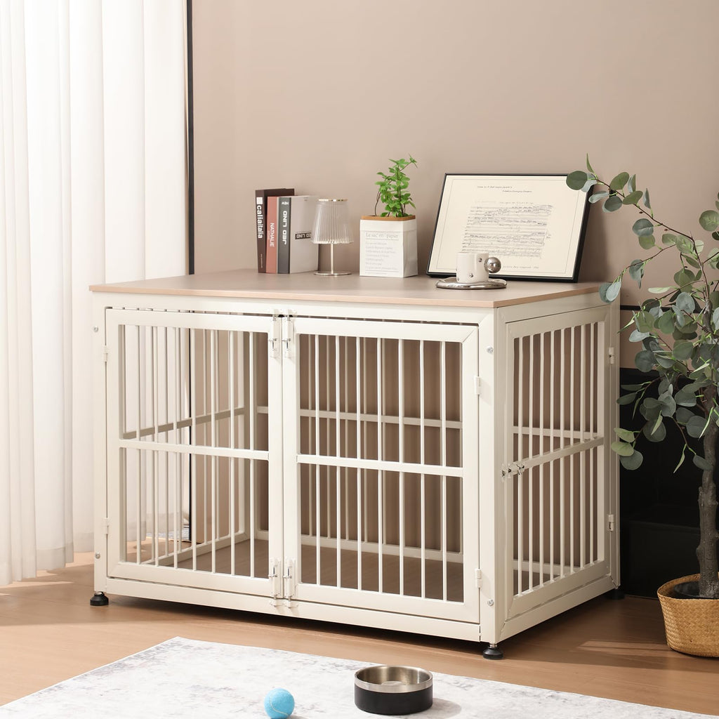 48" Rustic Heavy Duty Wooden Dog Crate Furniture O308634