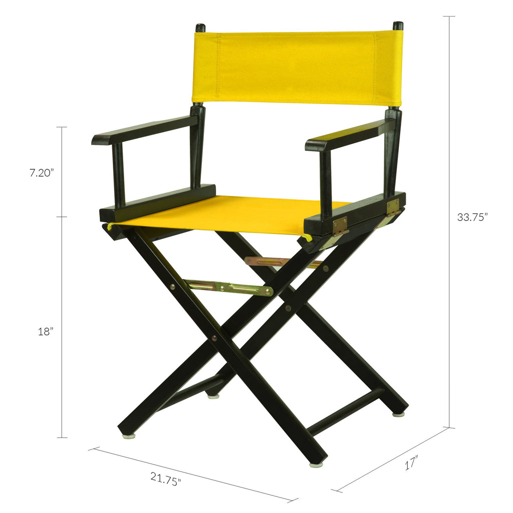 18" Black Frame-Gold Canvas Director Chair D12918