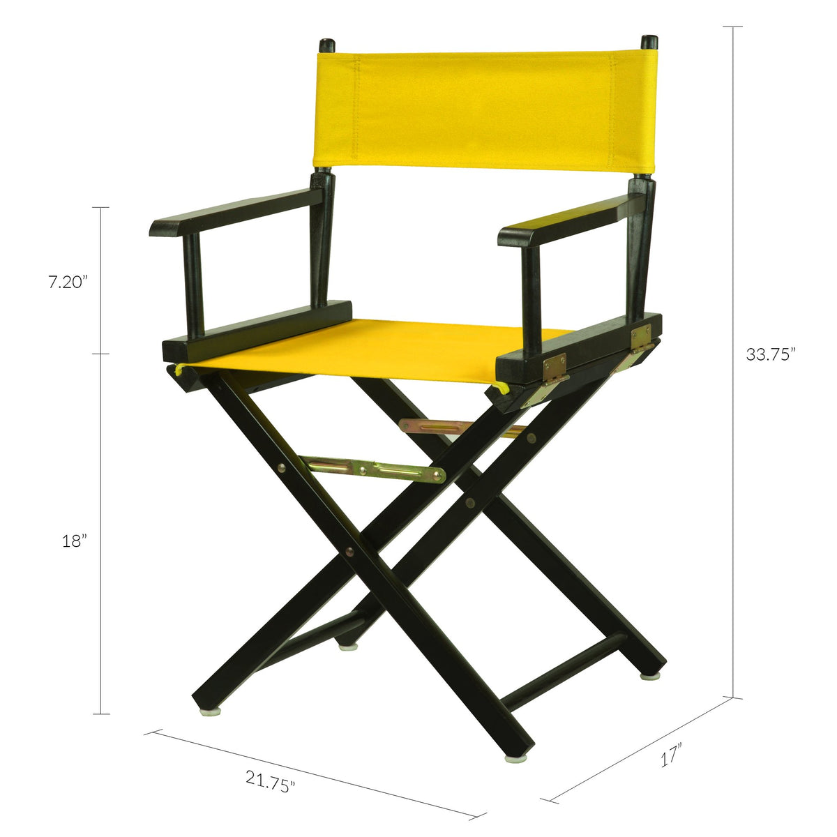 18" Black Frame-Gold Canvas Director Chair D12918