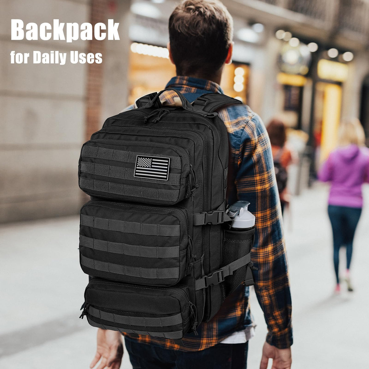 50L Military Tactical Backpack Black U80238