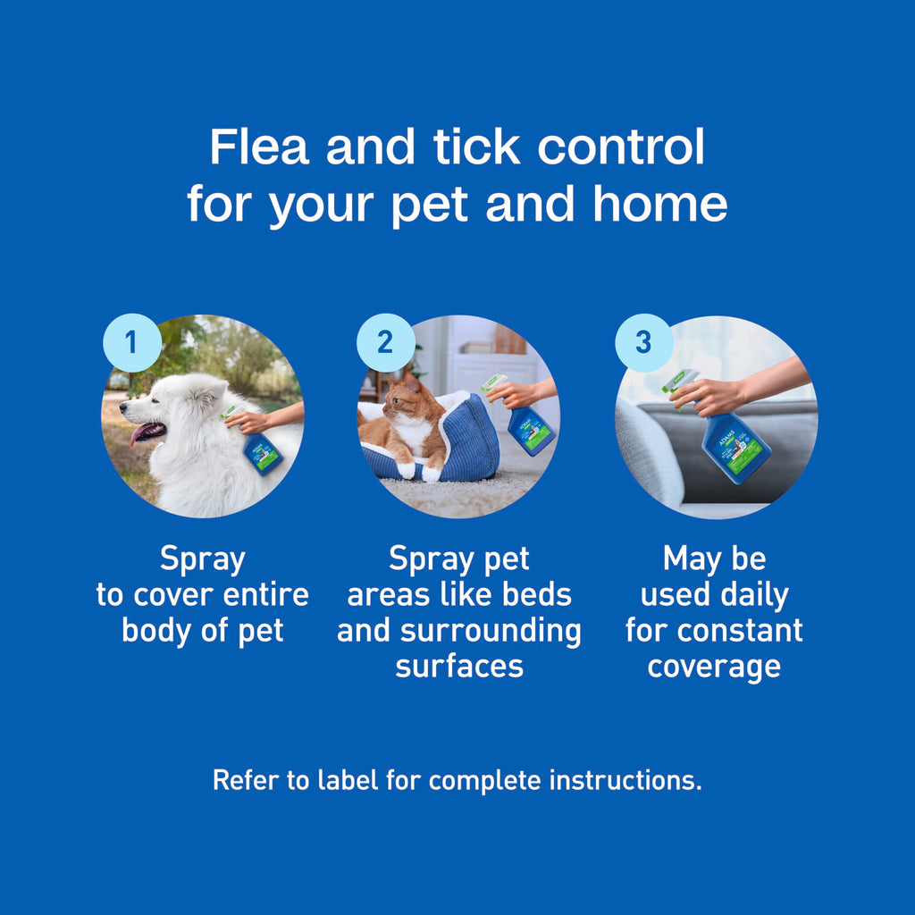 Flea & Tick Pet & Home Spray, 16 Oz F78928