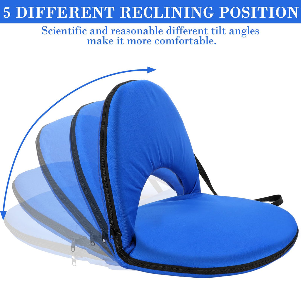 4 Pcs Adjustable Folding Portable Stadium Seats with Back O45896
