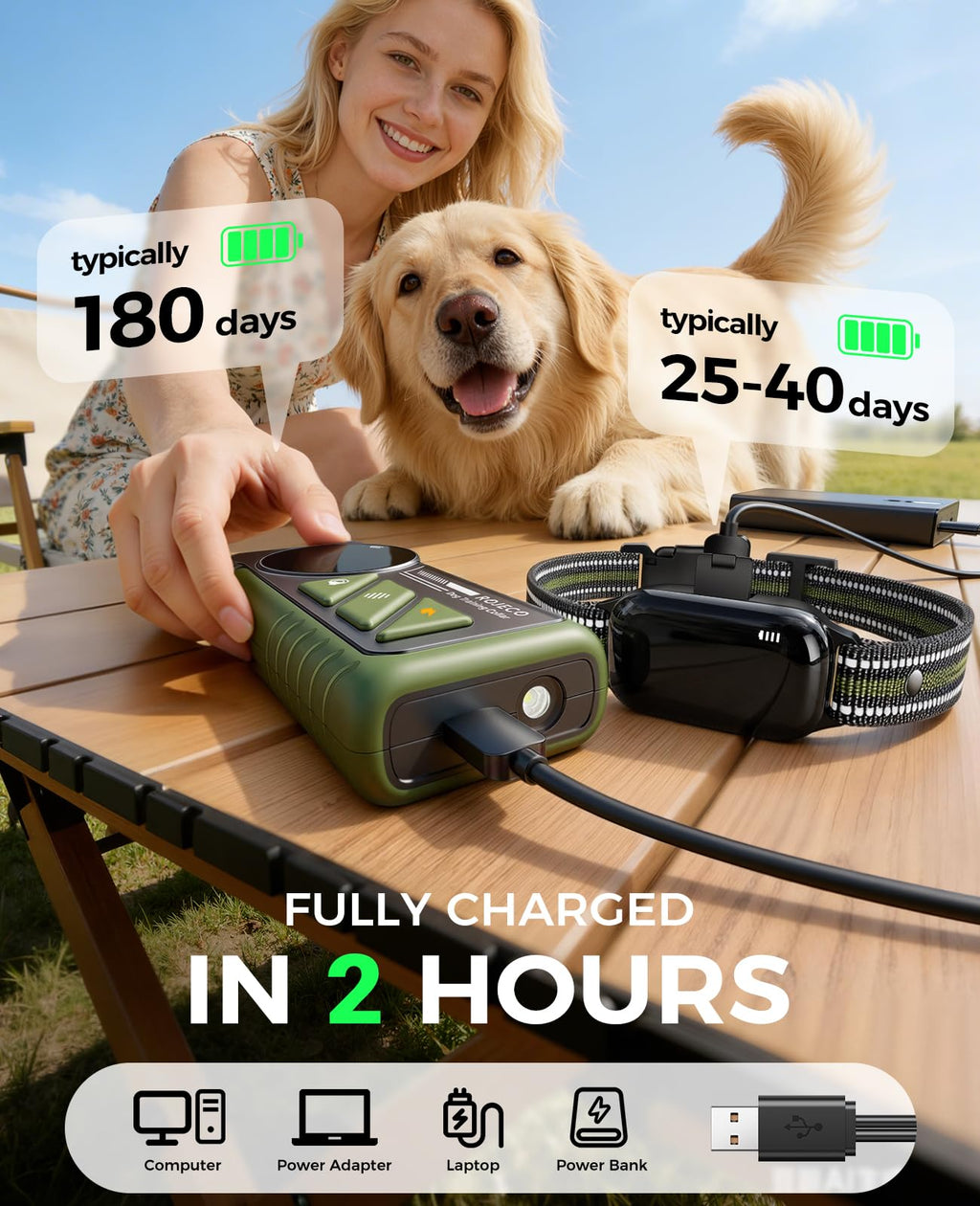 2-in-1 Dog Shock Collar & Bark Collar O52888