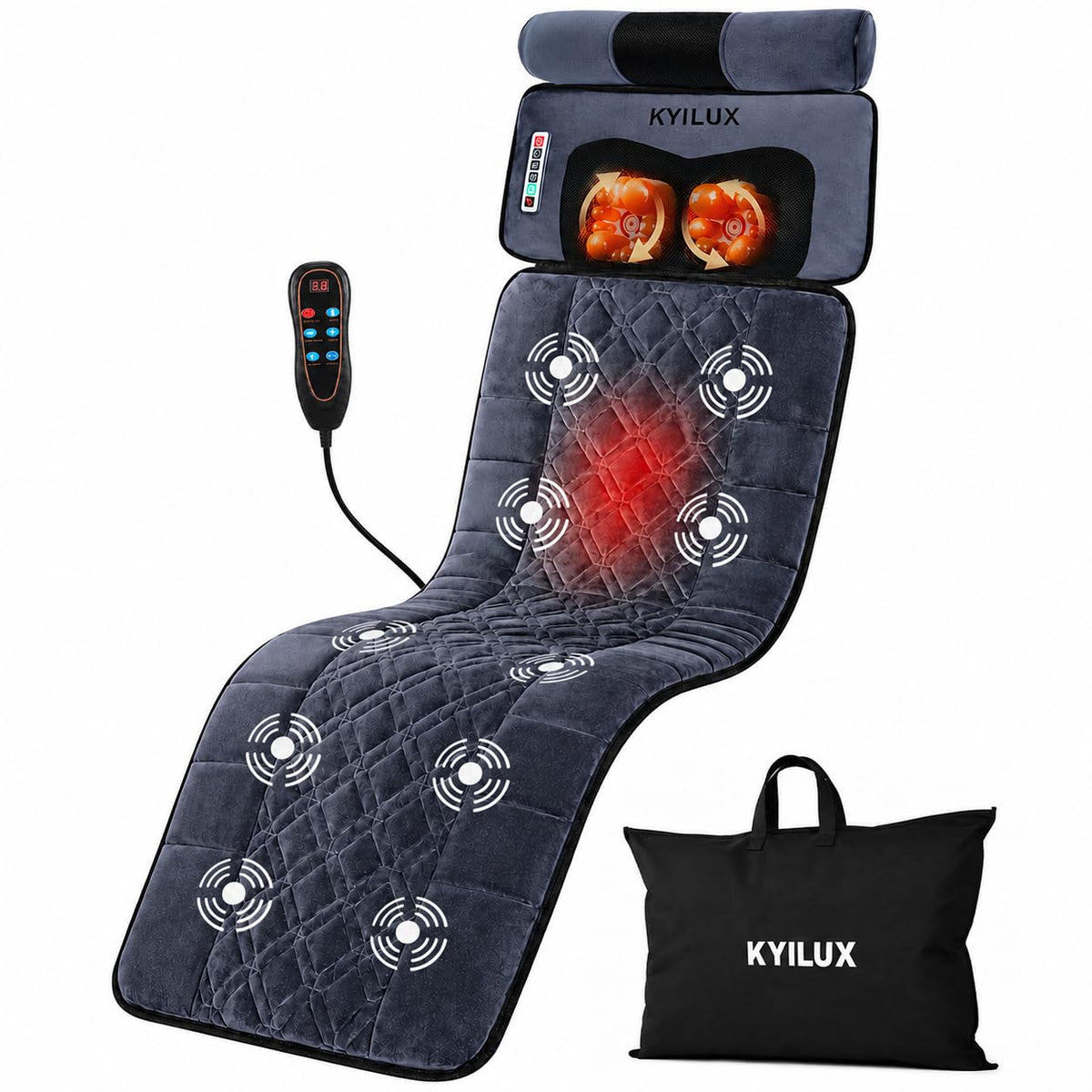 Vibration Massage Mat with Heat and Detachable Neck Massager C9097