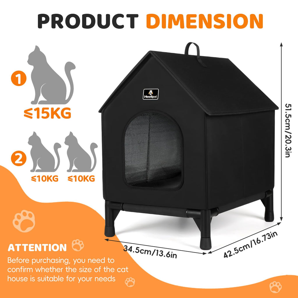Outdoor Insulated Cat House with Removable Mat K641594