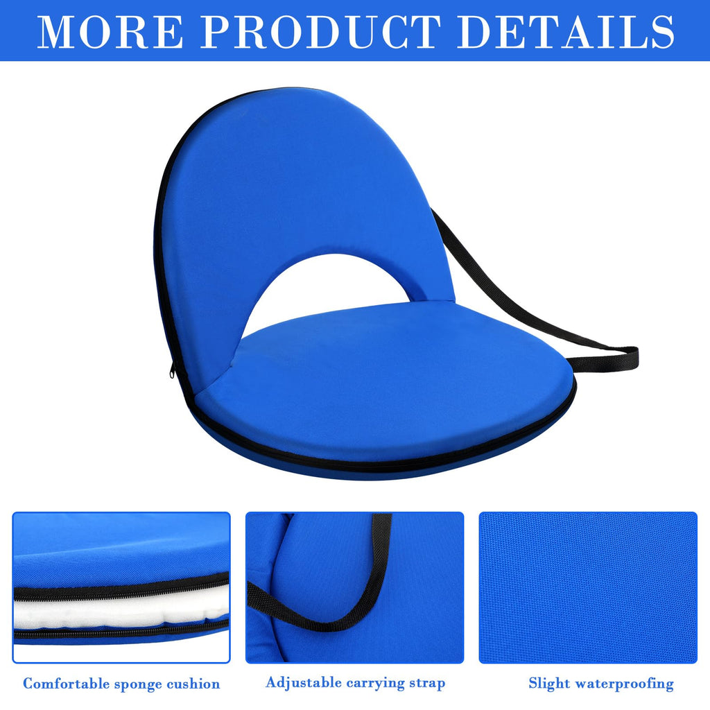4 Pcs Adjustable Folding Portable Stadium Seats with Back O45896