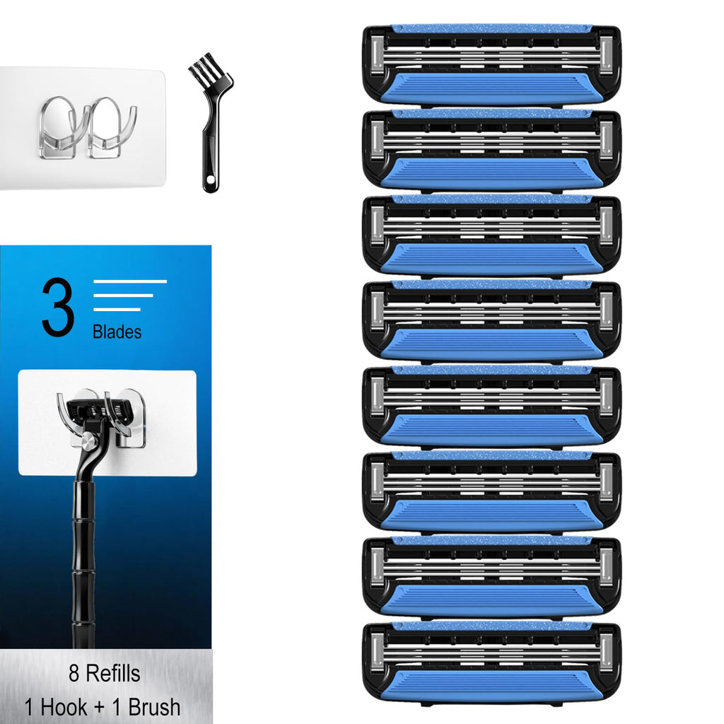 Men's 3 Blade Razor Cartridge Refills, 8 Count Y8691